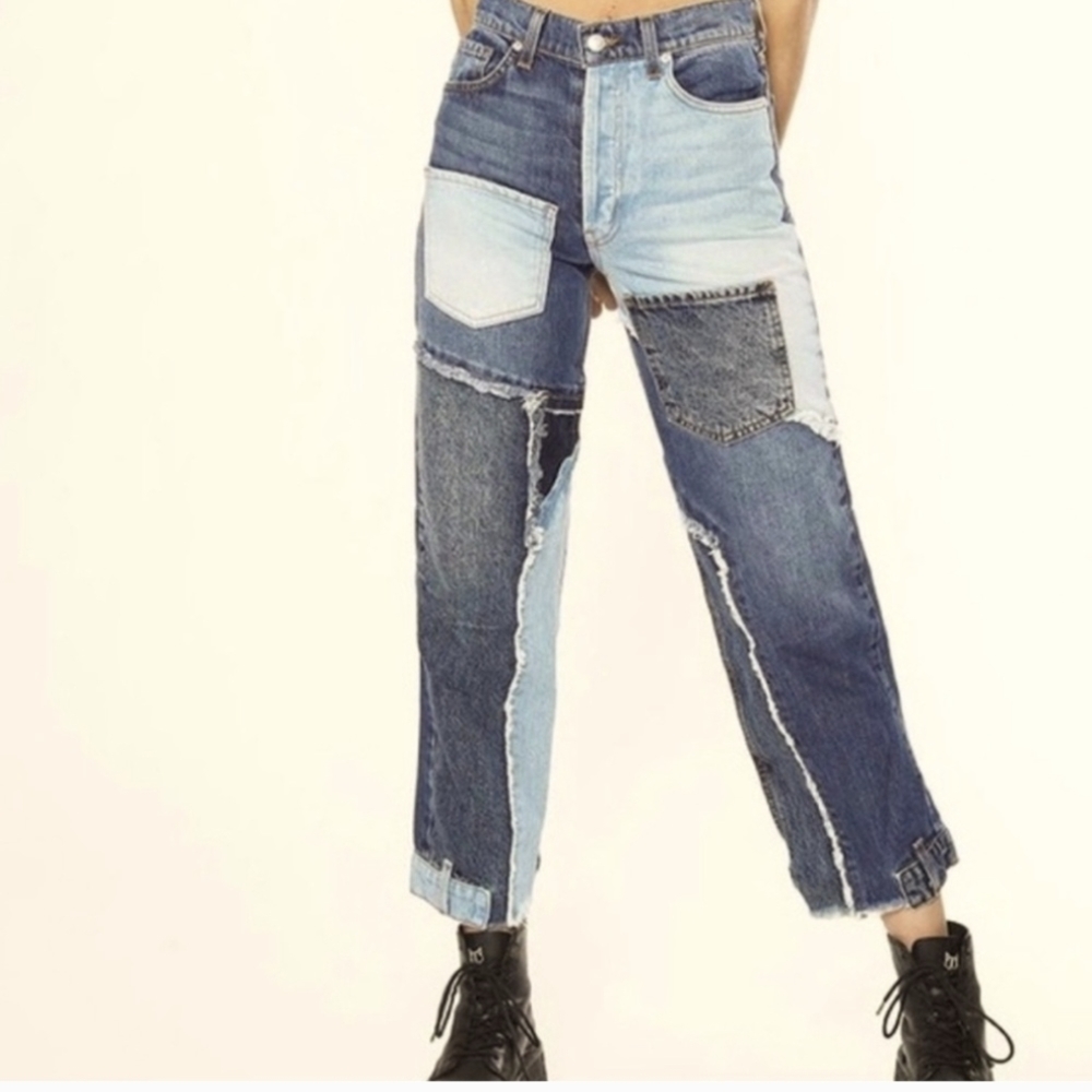 REVICE High-Rise Patchwork Jeans/32